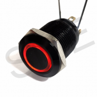 QN12-C1(B) LED 레드 블랙바디 푸쉬 방수 메탈스위치