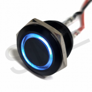 QN22-D1(BLACK) 블루 LED 푸쉬 메탈 방수 스위치