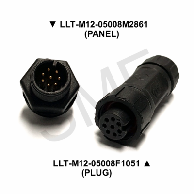 LTT M12-05 8PIN LTT 원형 방수커넥터 판넬 플러그 케이블 IP67