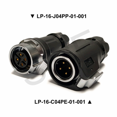 CNLINKO  LP-16-C04PE LP-16-J04PP IP67 16파이 방수 산업용 원형 커넥터 암수세트