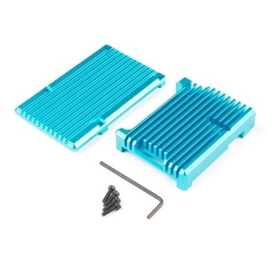 PRT-15896 Aluminum Heatsink Case for Raspberry Pi 4 - Zircon Blue