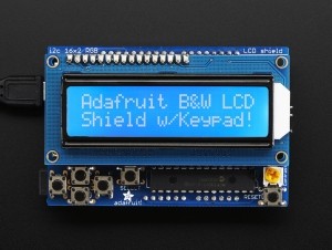 LCD Shield Kit w/ 16x2 Character Display - Only 2 pins used! - BLUE AND WHITE